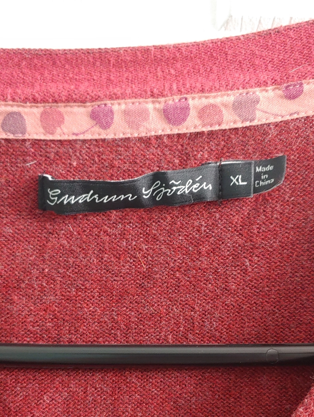 Gudrun Sjoden Cardigan Red Organic Cotton Sweater Women's Size XL - Picture 2 of 6